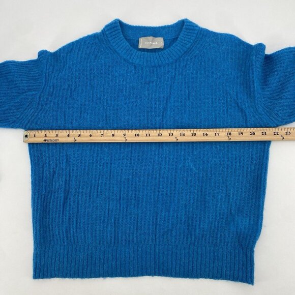 Everlane The Oversized Alpaca Crew Sweater in Heathered Blue Size Small - Picture 8 of 14